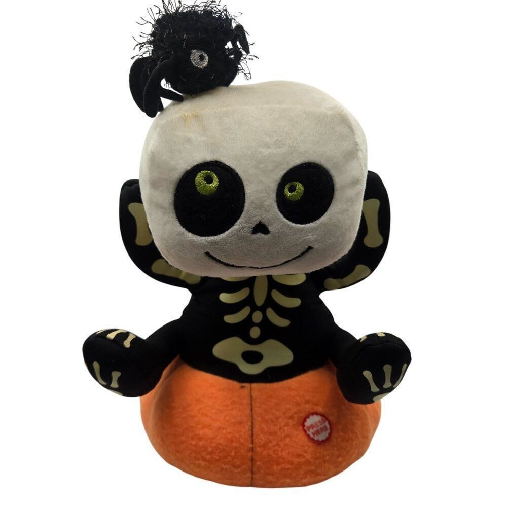 2011 Hallmark Halloween Skeleton Plush Hokey Pokey Glows in Dark 10"